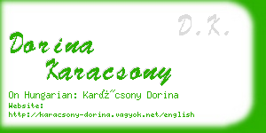dorina karacsony business card